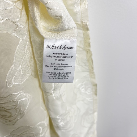 For Love And Lemons Melody Strappy Jacquard Mini Dress Size XL NWT Cream - Picture 5 of 8